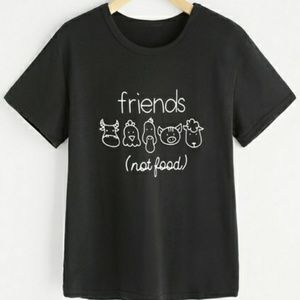 Animals Are Our Friend Black Short Sleeve Top